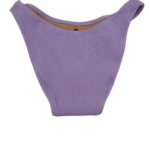 New J. Crew Textured Curved Cheeky Bikini Swim Bathing Suit Bottom Size Medium - Picture 5 of 8